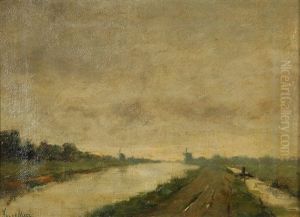Paysage Hollandais Avec Moulins by Jan van der Meer