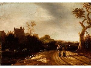 Landschaft Mit Zwei Wanderern by Jan Meerhout