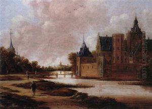 Stadtansicht Mit Brucke Und Fluss Stadtansicht Mit Brucke Und Fluss
