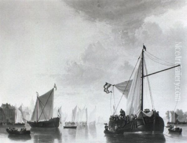 Boats On The Maas By Dordrecht - view 1