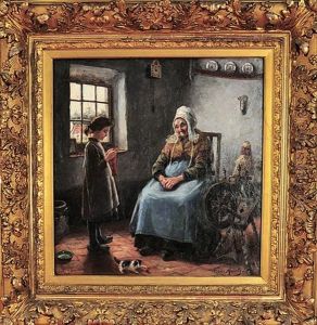 Scenes D'interieur, Femme Et Jeune Fille by Franz Meerts
