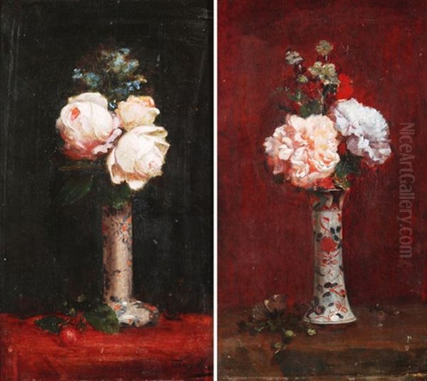 Blumenstilleben In Asiatischen Vasen (diptych) - view 1