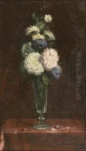Vase De Fleurs Sur Une Table by Franz Meerts