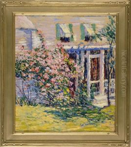 Vibrant Landscape With House And Apple Blossoms