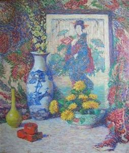 Still Life With Japanese Print by Lillian Burk Meeser