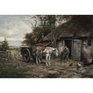 Morning Chores On The Farm by Diederik (Dirk) Meesters