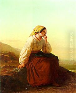 A Pensive Beauty In The Campagna, Rome Beyond by Joseph Meganck