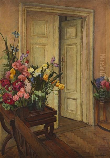 Interior Of Artist's House In Jankowka ("name Day Flowers") - view 1