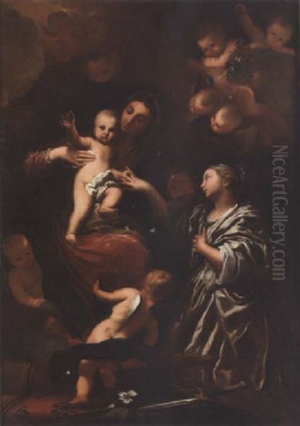 The Mystic Marriage Of Saint Catherine by Lieven Mehus