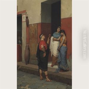 The Courtship (+ Ladies Of The Roman Court; Pair) by Paolo Mei
