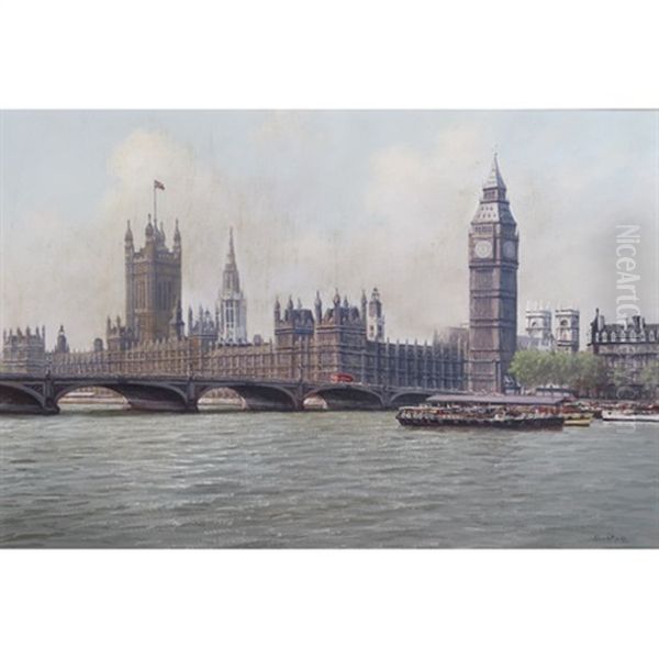 On The Thames Before Westminster - view 1