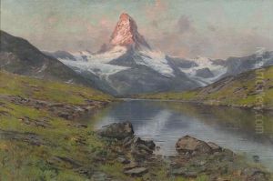 Das Matterhorn Im Abendrot by Charles Alexandre Bertier