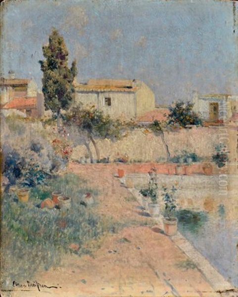 Jardin Autour Du Bassin by Eliseo Meifren y Roig