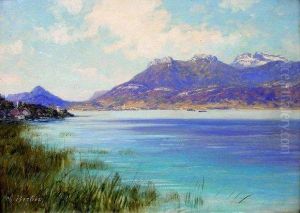 Le Chateau De Duingt Et Talloires Au Lac D'annecy by Charles Alexandre Bertier