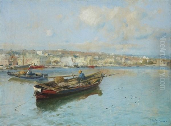 Vuelta A Casa De Los Primeros Barcos De Pesca by Eliseo Meifren y Roig