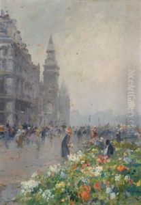 Mercado De Flores - The Flower Market by Eliseo Meifren y Roig