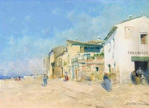 Pueblo Costero (a Coastal Village) by Eliseo Meifren y Roig