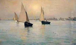 Marina, Sur De Francia (marine View, South Of France) by Eliseo Meifren y Roig