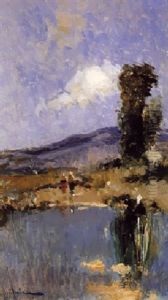 Pisaje Con Figuras Al Borde De Un Lago Pisaje Con Figuras Al Borde De Un Lago