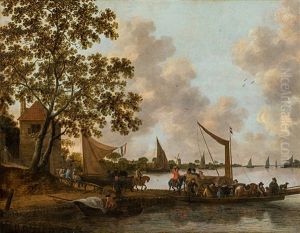 River Landscape With Ferry River Landscape With Ferry