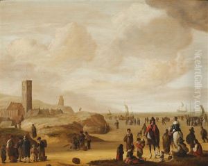 The Beach At Scheveningen by Hendrick De Meijer