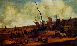 La Plage De Schveningen by Hendrick De Meijer