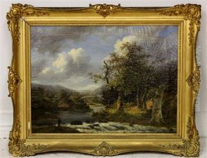 Boomrijk Rivierlandschap by Claus Hendrik Meiners