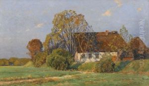 Friesisches Gehoft Herbstabend by Georg M. Meinzolt