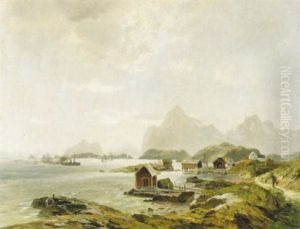 Kustvy Med Fartyg, Lofoten by Georg M. Meinzolt
