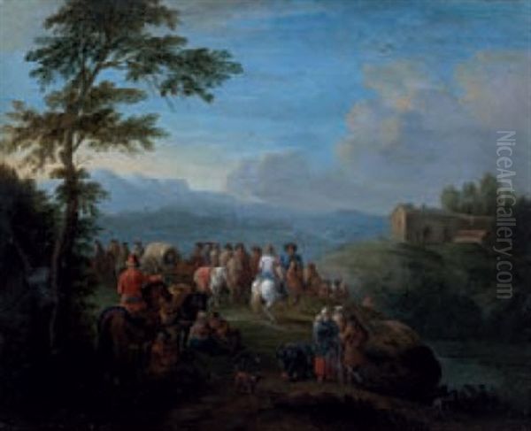 Convoi De Paysans Dans Un Paysage - view 1