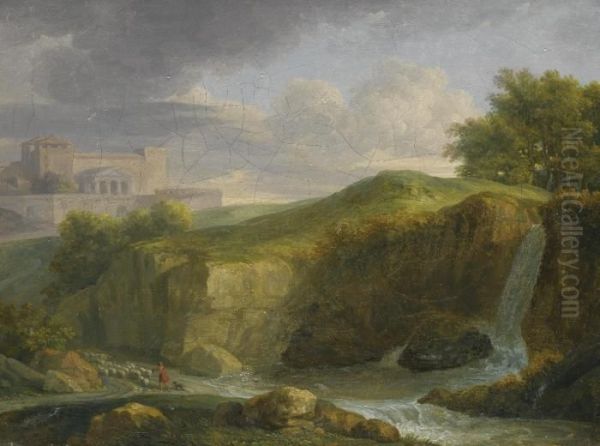 A Landscape With Two Horsemen Riding Through A Valley - view 1