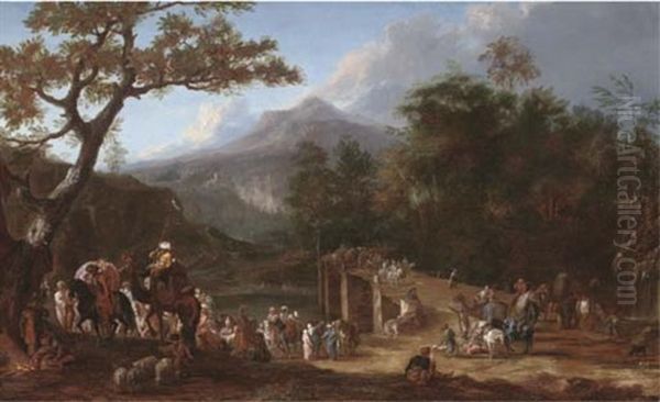 A Turkish Caravan In An Extensive Mountainous Landscape - view 1