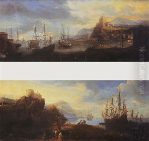Navires De Commerce Pres De Ports Mediterraneens