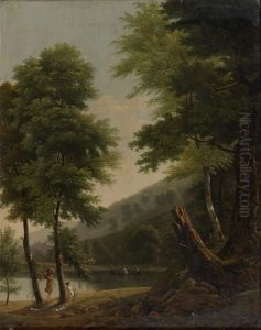 Paysage Classique Anime De Personnages by Jean-Victor Bertin