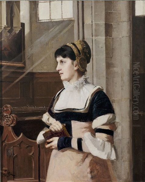 Junge Frau In Tracht In Der Kirche - view 1