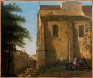 Scene Animee Pres D'une Eglise