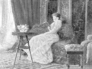 Lesende Dame Im Salon by August Von Meissl