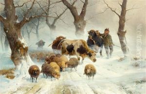 Heimkehrende Herde by Adolf Ernst Meissner