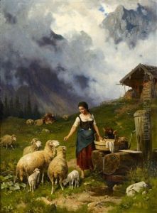 Shepherdess At A Well by Adolf Ernst Meissner