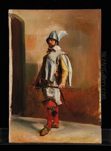 Portrait En Pied D'un Soldat De La Garde Suisse - view 1