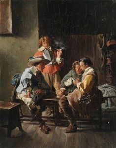 Kartenspiel - La Partie Perdue by Jean-Louis-Ernest Meissonier