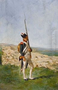 Ein Grenadier In Der Landschaft by Jean-Louis-Ernest Meissonier