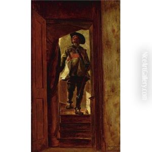 An Officer Entering A Tavern by Jean-Louis-Ernest Meissonier