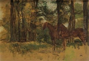 Etude De Chevaux by Jean-Louis-Ernest Meissonier