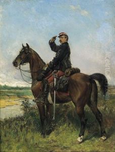 Spahender Franzosischer Offizier Zu Pferd Spahender Franzosischer Offizier Zu Pferd
