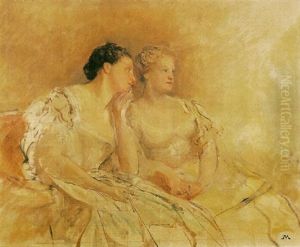 Jeunes Femmes Assises by Jean-Louis-Ernest Meissonier