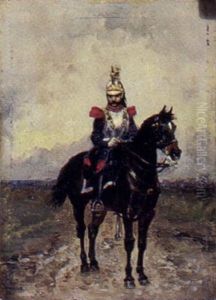 Soldat I Uniform Pa Sin Hest