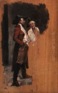 A Study Of Two Gentlemen by Jean-Louis-Ernest Meissonier
