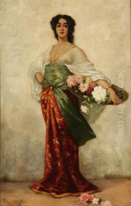 La Marchande De Fleurs by Giuseppe Bertini