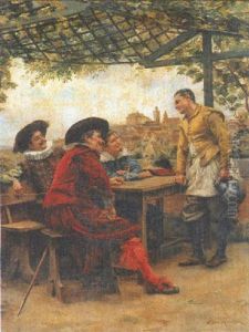 Mousquetaires A La Taverne by Jean Charles Meissonier